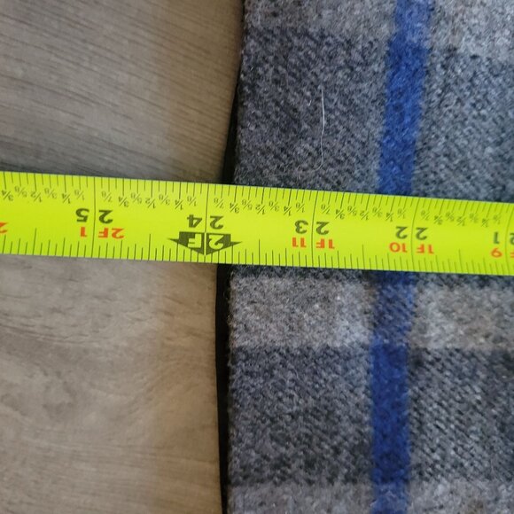 Calvin Klein Womens Plaid Pencil Skirt Faux Leather Waistband Size 12 Wool Blend - Picture 5 of 5